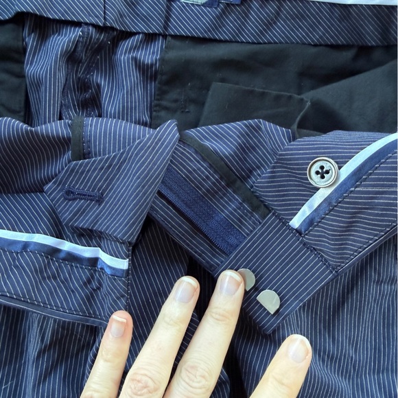 NWT Modern Amusement Pinstripe Slacks Navy 36x33 Men’s Cotton - Picture 5 of 8